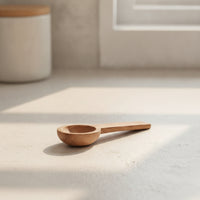 Seasoning Spoon Uncoated Coffee Scoop Sodium Chloride Spoon Unwaxed-without Unwaxed Small Round for Kitchen, Pantry