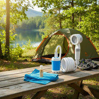Portable Electric Shower IPX7 Waterproof Outdoor Camping Shower 2 Speed Water Stream Bathing Supplies for Campers, Hikers, Dormitory, Beach