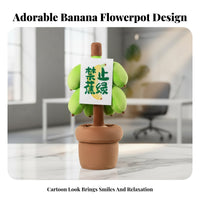Funny Banana Desk Decor Quirky Design Potted Banana Plant Soft Toy Soft Material