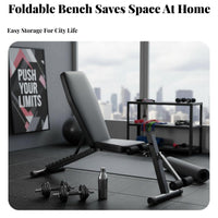Heavy Duty Construction Foldable Exercise Bench Easy Assembly Foldable Workout Bench Non-Slip Feet Home Gym Gear Sweat-Resistant PU Leather