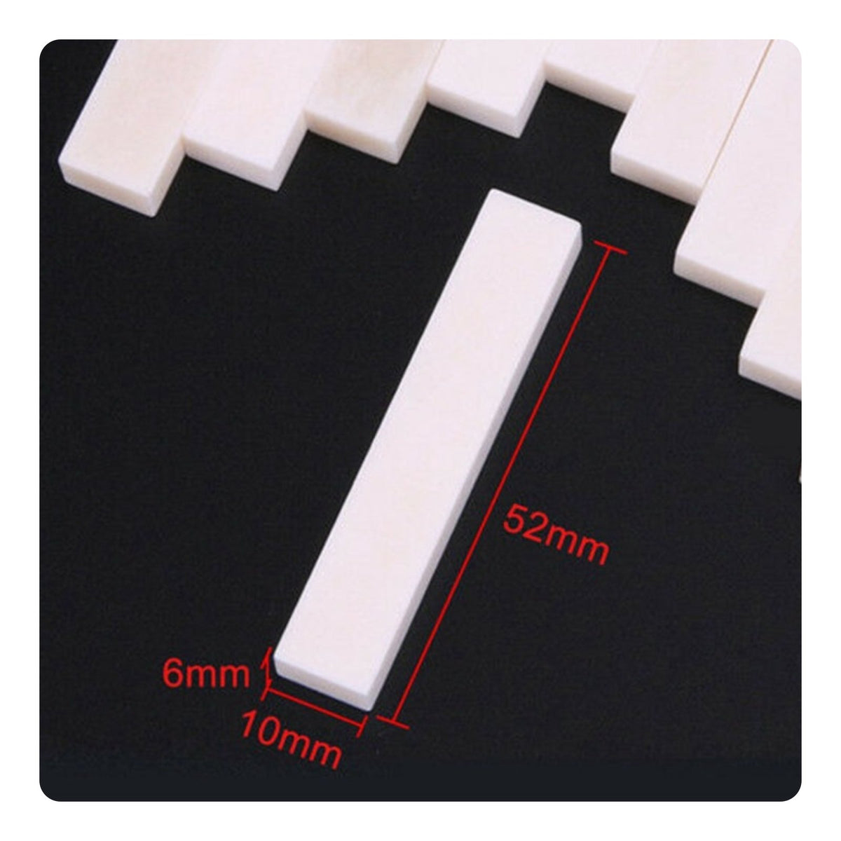 DIY Guitar Bone Nut Blank Easy to Use Bass Bone Nut Blank Rounded Top Music Accessory Better Tone for Custom Build, Replacement, Repair