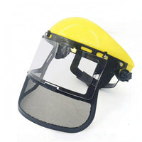 Face Visor with Mesh Guard Head-Mounted Mesh Face Visor Breathable Adjustable for Landscapers, Vegetation Cutting, Lawn Care