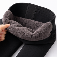Maternity Leggings with Fleece Lined Warmth for Autumn Winter, Adjustable Waist Over Bump Tights with Belly Support Panel