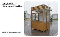 Steel Frame Guard House Weatherproof Prefabricated Security Booth Pre-Assembled Outdoor Gatehouse for Gatekeepers, Event Toll Booths, Schools