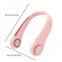 Adjustable 3-Speed Hanging Neck Fan 360° Surround Airflow Personal Neckband Fan Lightweight Wearable Neck Cooler Twin Turbine for Outdoor, Office
