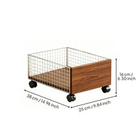 Under Cabinet Rolling Cart Sturdy Construction Wire Basket Laundry Trolley Breathable Mesh Design Rolling Storage Basket for Washroom