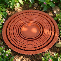 Plant Pot Saucers with Round Lace Edge, Heavy Duty White Plastic Drip Tray, Modern Minimalist Style for Garden Plants, Large Outdoor Plant Trays
