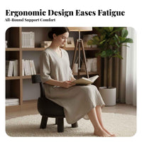 Rotating Upholstered Seat with Supportrest 360-Degree Rotate Upholstered Round Stool with Supportrest Sturdy Construction Household Furniture