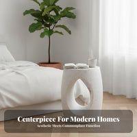 Nordic Design Three-Legged circular table Cream design Decor Nightstand Wabi-Sabi Aesthetic Household Furniture Minimalist for Guesthouse managers, Apartment Dwellers, Living Room, Small Spaces, Lounge Area, Entryway