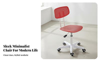 Adjustable Height Armless Swivel Desk Chair Blast-Resistant-Proof Gas Lift Armless Rolling Chair with Perforated Back Easy to Clean Office Furniture Ergonomic Design for Students, Home Workers, Adults, Study Room, Dormitory, Bedroom