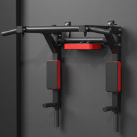 Wall-Mounted Pull Up Bar Padded with Backrest Multi-Position Wall-Attached Chin up Bar for Home Gym