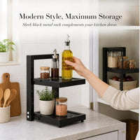 Multi-layer Adjustable Pot and Pan Storage Rack for Kitchen Counter and Cabinet