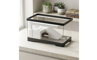 Turtle Tank with Basking Platform Waterproof Turtle Tank with Filter Reptile Enclosure with Ramp Clear Terrarium Full View