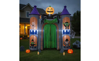 Haunted Castle Arch Easy to Inflate Inflatable Arch with Lights Walk-Through Prop Sturdy Inflatable Castle Medieval