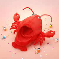Photo Prop Crustacean Hat PP Cotton Filled Soft Crab Headgear Soft Feel Novelty Headwear Adorable for Performance