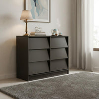 6 Drawer Dresser Space Saving Wooden Chest of Drawers Easy Assembly Wooden Dresser for Bedroom, Living Room