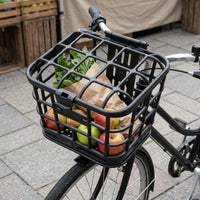Mounting Hardware Front Bike Basket Rigid Handlebar Basket Black Cycle Accessory Rounded Rectangular