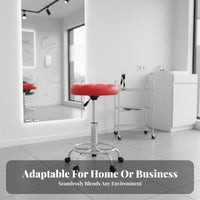 Rolling Base Adjustable Swivel Stool with Wheels Padded Seat Adjustable Drafting Stool with Casters Modern Design Bar Chair Heavy Duty for Hair Stylists, Receptionists, Reception Desk, Counter Height, Medical Facility, Kitchen
