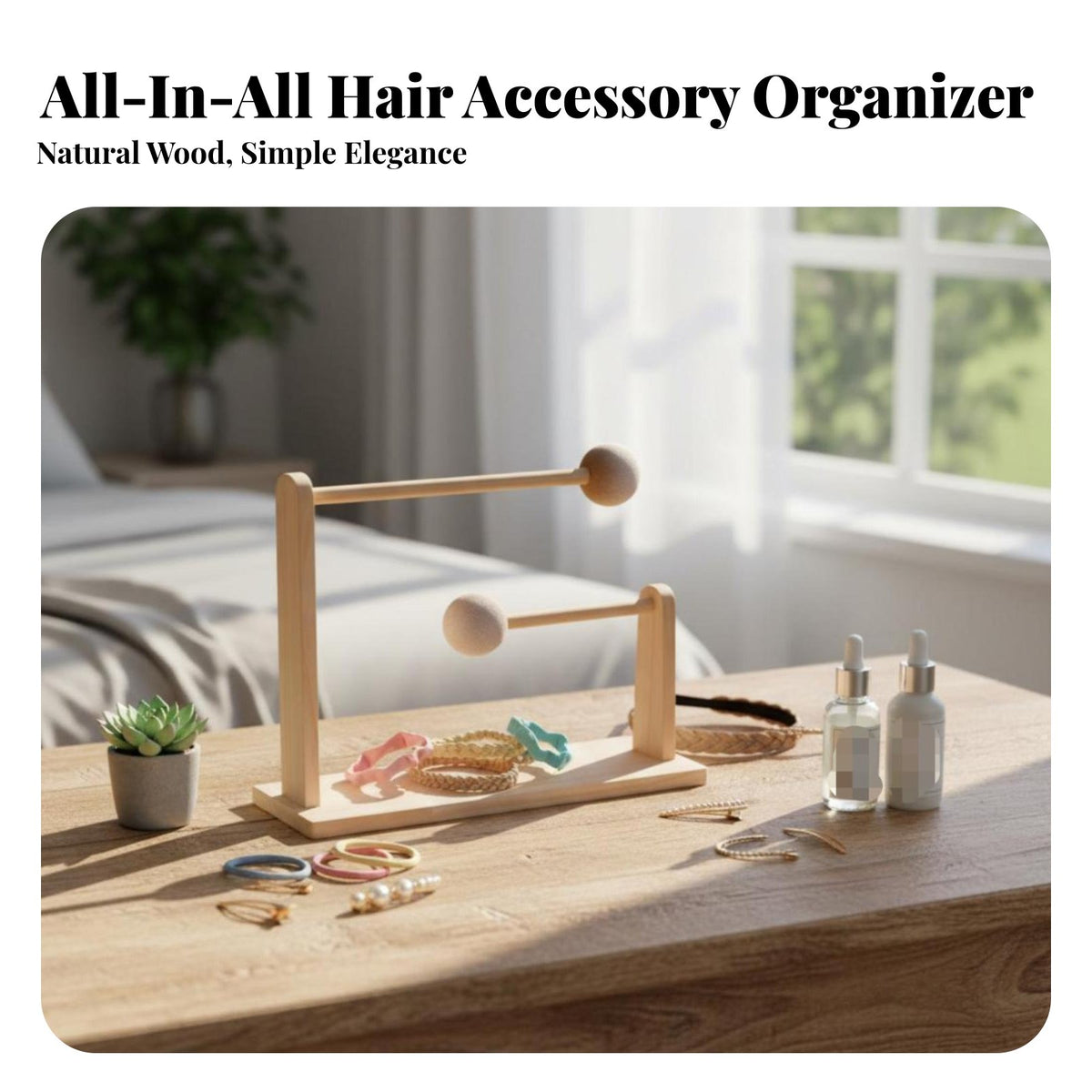 Headband Organizer Rack Large Capacity Headband Display Rack 2-Tier Hair Accessory Stand Multi-Functional for Bathroom