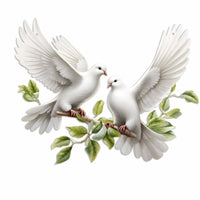 Feather Details Dove Wall Decor Layered Design Metal Wall Decoration White Finish