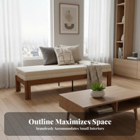 sturdy Wood Frame transformable Sleeper Sofa two-wayUse Design Extendable Wooden Daybed Space-Saving Living Room Furniture Minimalist aesthetic for Apartment Dwellers, Students, Homeowners, Small Spaces, Bedroom, Home Office