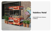 Rustproof Foldable Vending Cart Multi-Purpose Foldable Food Cart Heavy Duty Street Vendor Trolley Space Saver for Small Business Owners, Entrepreneurs, Crafters, Festivals, Trade Shows