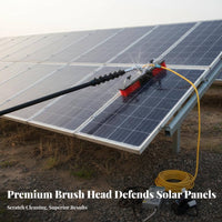 Photovoltaic Panel Washing Tool Easy to Use Telescopic Photovoltaic Module Cleaner Scratch Bristles Water-Fed Telescopic Pole Brush for Maintenance