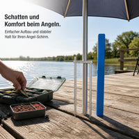 Detachable Fishing Umbrella Ground Insert Stand Holder with Storage Box