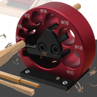 Aluminum Alloy Adjustable Drill Dowel Tool Multiple Size Holes Wood Rod Shaper Carbide Blade Adjustable Dowel Jig Wear-Resistant for Woodworking