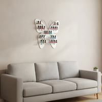 Butterfly Wall Shelf Openwork Butterfly Storage Rack Cute Display Shelf with Metal Frame for Bedroom