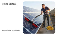 Two-in-One Use Solar Panel Cleaning Brush Portable Photovoltaic Panel Washing Tool Multi-Purpose Telescopic Water Fed Pole Brush Adjustable Length for Homeowners, Professional Cleaners, Facility Managers, Outdoor, Rooftops, Building Exteriors