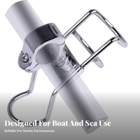 Stainless Steel Boat Rod Holder Rust Resistant Stainless Steel Fishing Pole Holder Adjustable Rail Mount Fishing Pole Bracket