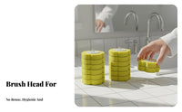 Toilet Brush Set Touch Disposal Toilet Scrubber with Replaceable Heads Space-Saving Design for Washroom, Small Bathrooms, Apartments