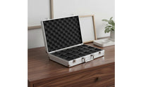 Large Capacity Aluminum Watch Briefcase Portable Design Multi-Slot Watch Carrying Case for Travel