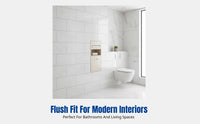 Recessed Stainless Steel Bathroom Niche, Tissue Holder, Trash Can, Space-Saving Shelf