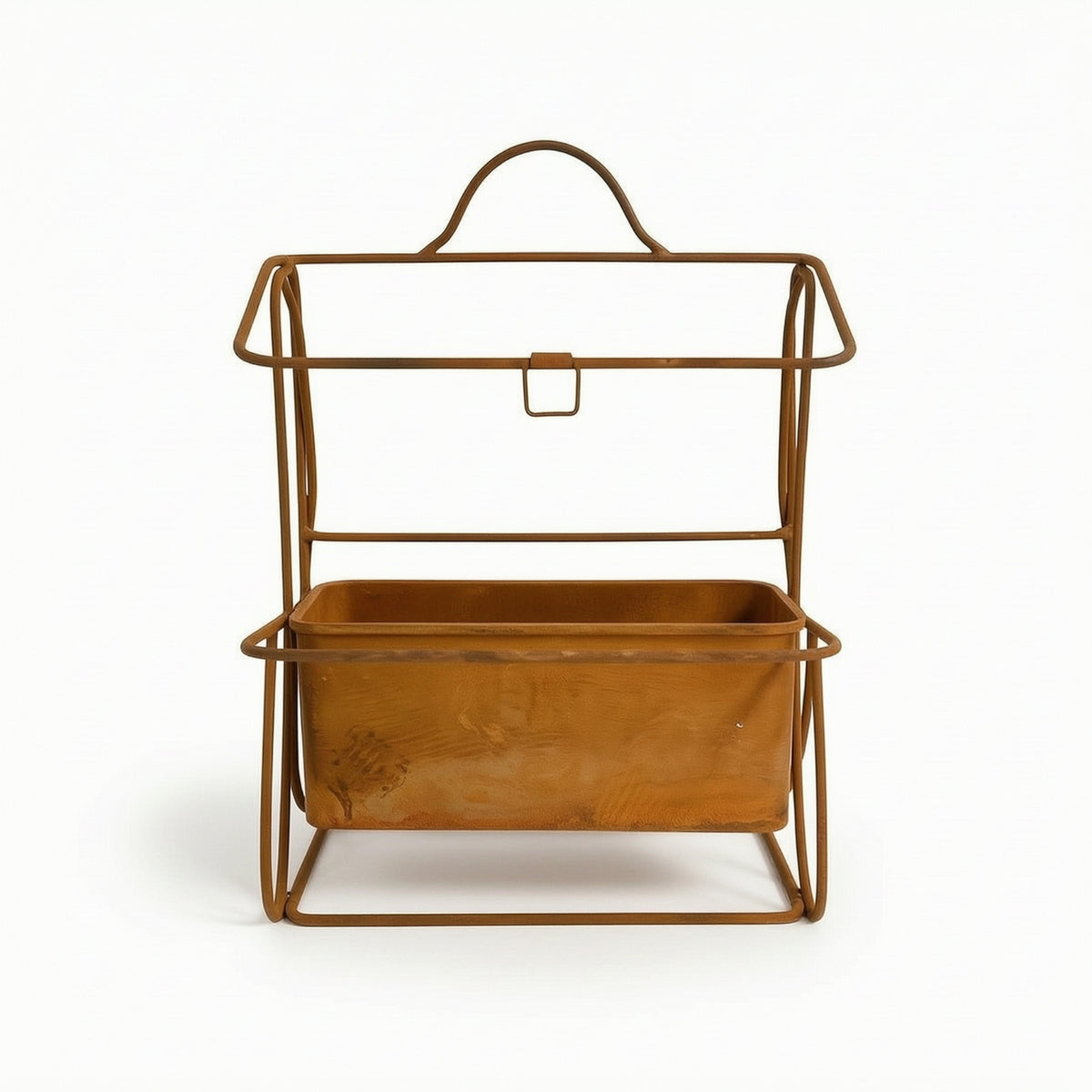 Iron Planter with Geometric Frame Sleek Hanging Planters Contemporary Pots for Patio