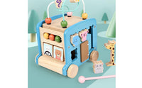 Educational Wooden Activity Cart Learning Wooden Busy Box Cart Interactive Activity Play Cube Safe for Babies, Nursery