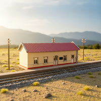 N-Scale Model Railway Station Miniature Railway Station Kit Realistic Authentic for Collectors