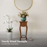 Floor-Standing Single Pot Pedestal Western design Plant Stand Elegant Design Indoor Furnishing Easy Installation for Interior Decorators, Gardeners, Homeowners, Living Room, Balcony, Entryway, Corner