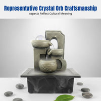 Resin Geometric Feng Shui Sphere, Desktop Water Modern Home & Office Decor Accent