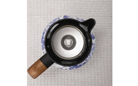 Large Capacity Stainless Steel Insulated Teapot New Year Gift Blue Floral Thermal Carafe for Home, Office