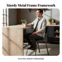 Industrial Design Upholstered High-Back Bar Stool Sturdy Metal Frame Counter Chair Retro Design Seating Furniture Soft Padded Seat for Restaurant Owners, Homeowners, Adults, Cafe, Kitchen, Dining Room