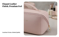 Multi-Compartment Large Capacity Makeup Bag Multiple Compartments Portable Travel Toiletry Bag Long-Lasting Handle for Women, Vacation