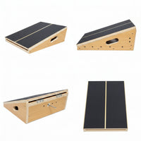 Wooden Calf Stretcher Slanted Slant Board with Handhold Fitness Adjustable Stretch Board Stable for Runners, Home Gym