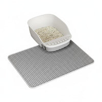 Antilitter-capturing hexagonal Litter Trapping Mat Doublelevel Design Pet Accessory Easy to Clean Floor Protector Waterresistant Bottom for feline Owners, Apartment Dwellers, Indoors, Home, Bathroom