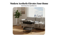 Foldable Design Drop-Panel Trolley Table Mobile with Wheels Rolling Cart Multi-Functional Household Furniture Vintage Design for Small Apartment Dwellers, Renters, Homeowners, Living Room, Bedroom, Balcony, Dining Area