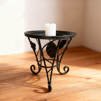 Round Metal Plant Stand Black Metal Plant Stand Indoor Decorative for Tabletop, Desk