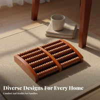 Wooden Foot Roller Stimulates Acupoints Acupressure Foot Board Pressure Point Reflexology Tool for Home Use, Under Desk