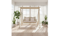 Loveseat Swing Chair Double Canopy Swing Chair Outdoor Furniture for Couples, Garden, Backyard, Balcony
