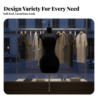 Sturdy Base Plus Size Mannequin Body Textile Covered Half Body Mannequin Stand Lightweight Clothing Display Form Easy Assembly for Fashion Designers, Online Retailers, Window Displays, Boutiques, Retail Shop S, Tailor Shop